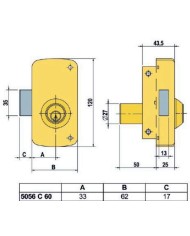CERRADURA LINCE 5056-C- 60 DERECHA