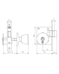 CERRADURA MCM-POMO 1561-3/50 MM.