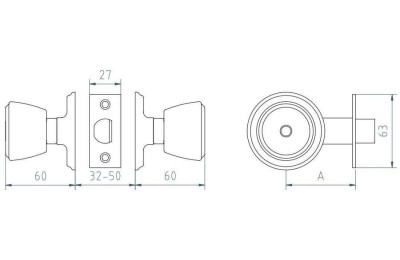 CERRADURA MCM-POMO 509-3/3 LATON MATE(CONDENA/POMO).