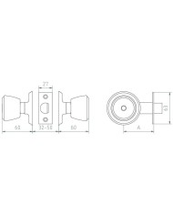 CERRADURA MCM-POMO 509-3/3 LATON MATE(CONDENA/POMO).