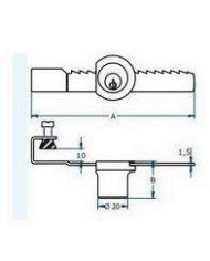CERRADURA PUERTA CRISTAL AGA R-354 CROMO