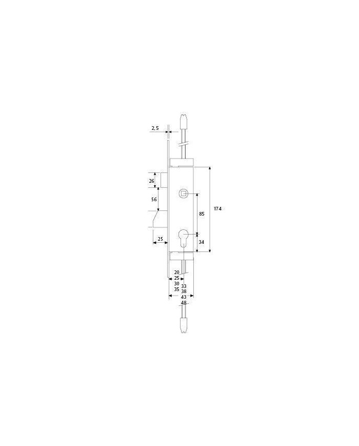 CERRADURA TESA 2210-20 3NI BASCULANTE
