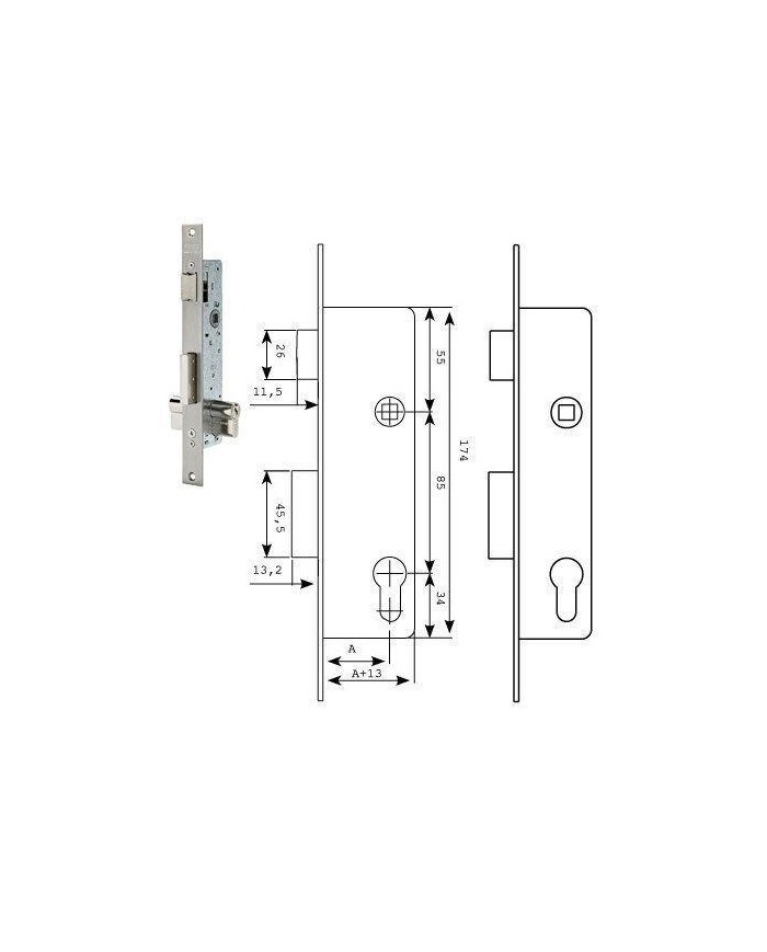 CERRADURA TESA 2210-28-SSI