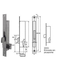 CERRADURA TESA 2241-20-3 NI (GANCHO)