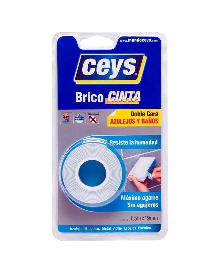 CINTA D/CARA CEYS AZULEJOS/BAÑ 1,5MX19MM