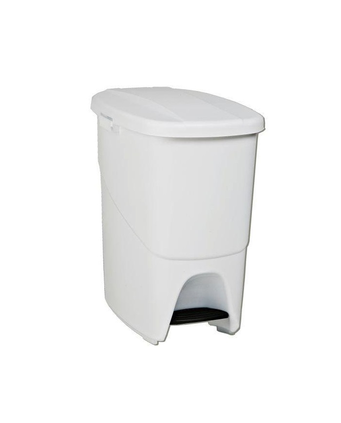 CUBO BASURA PLASTICO C/PEDAL BLANCO 25 LTS.