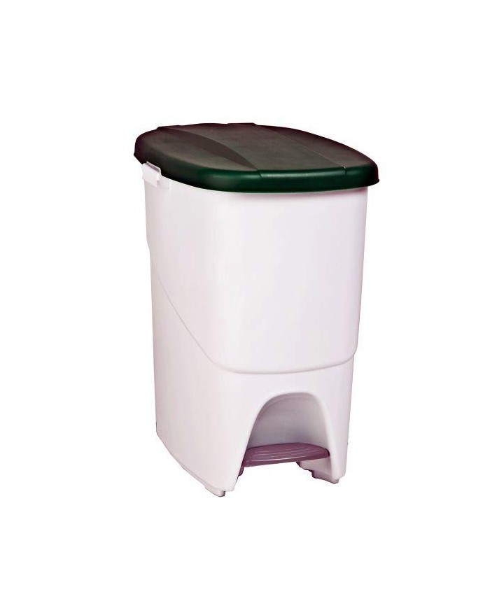 CUBO BASURA PLASTICO C/PEDAL VERDE 25 LTS.
