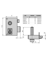 CERRADURA CVL ESMALTADA 56B-60 DERECHA CILINDRO PERFIL