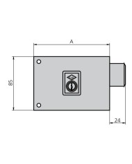 CERRADURA CVL ESMALTADA 1124A-8 DERECHA CILINDRO REDONDO