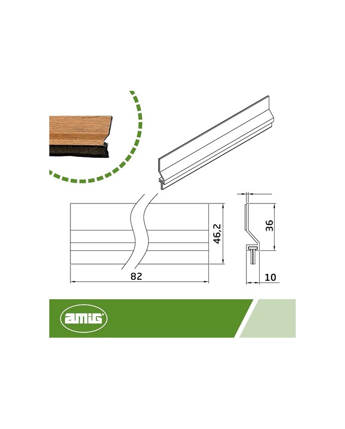 BURLETE AMIG ALUMINIO ROBLE  82