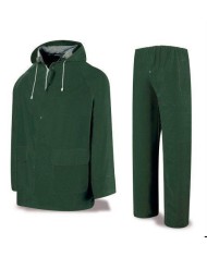 IMPERMEABLE CHAQUETA-PANTALON PVC-NYLON VERDE T-XL