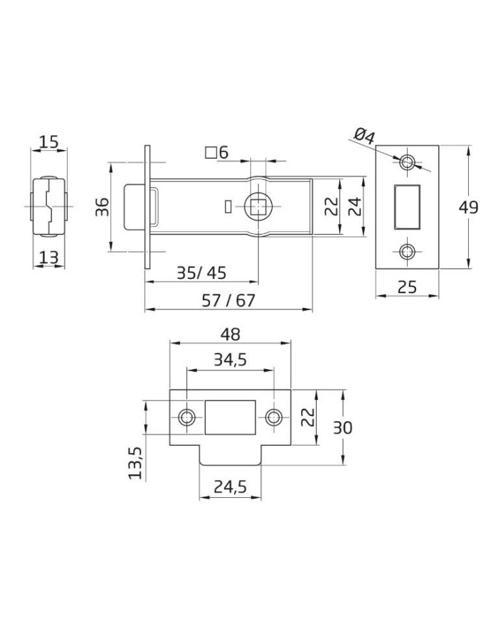 PICAPORTE AMIG ZINCADO  2-45