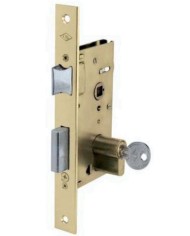 CERRADURA CON PULSADOR AGA R-147 LATONADA
