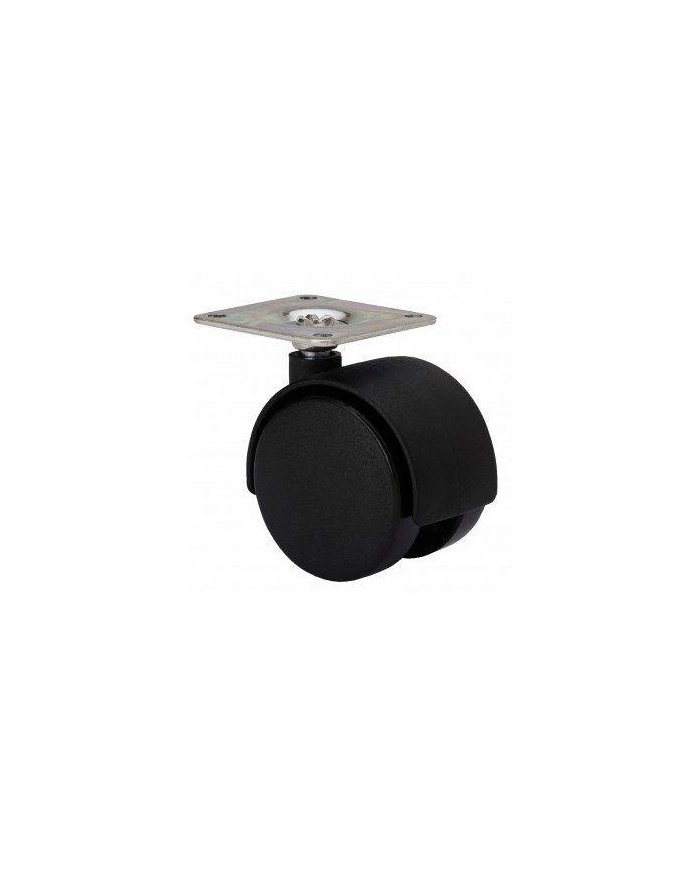 RUEDA GIRATORIA  PLASTICO CON PLACA 50 MM.