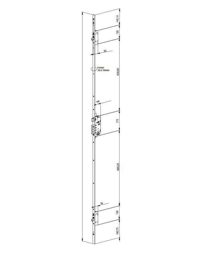 CERRADURA TESA T2B3566 LE 3 PUNTOS