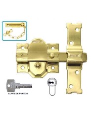CERROJO INTERFER MODELO 31-S DORADO CILINDRO PERA