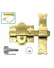 CERROJO INTERFER MODELO 31-S DORADO CILINDRO PERA