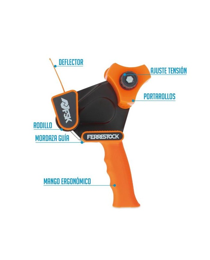 MAQUINA PRECINTAR PISTOLA NARANJA FSK