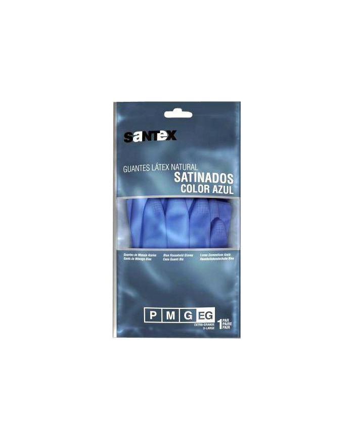 GUANTES GOMA C. AZUL T-M SANTEX 12UDS.