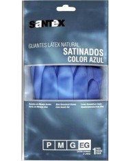 GUANTES GOMA C. AZUL T-M SANTEX 12UDS.