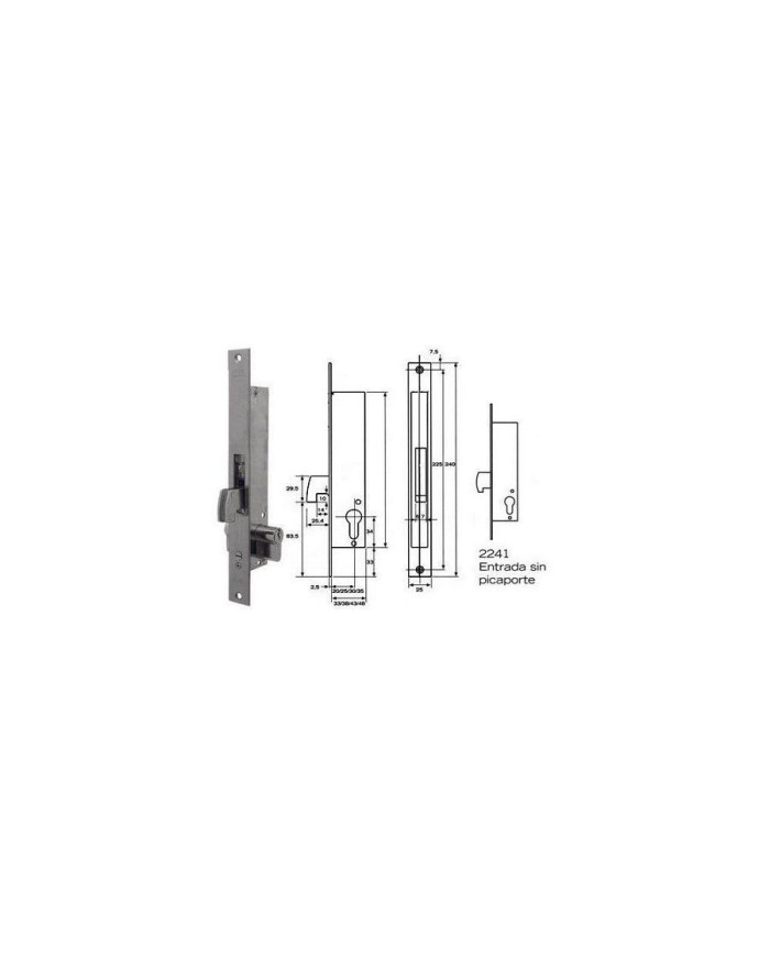 CERRADURA TESA 2241-25-3 NI (GANCHO)