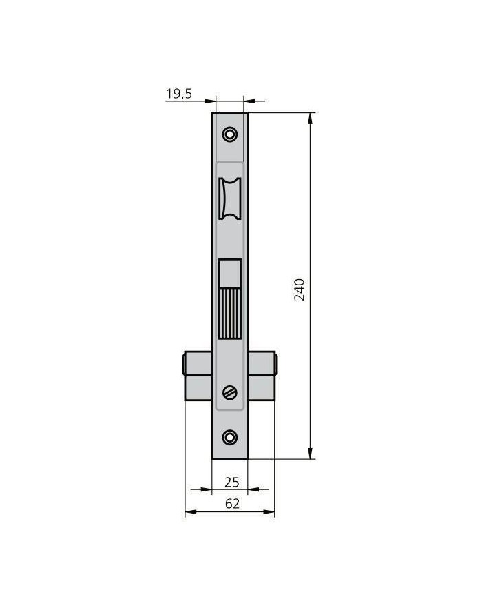 CERRADURA CVL 1990/20/5 CILINDRO LATON
