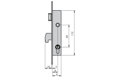 CERRADURA CVL 1990/20/5 CILINDRO LATON