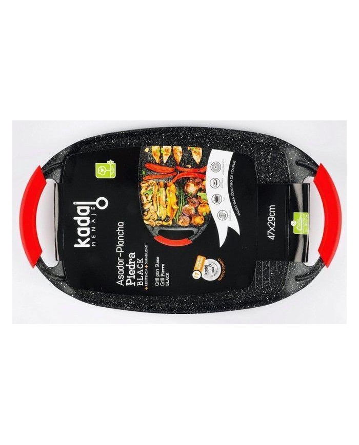 GRILL PLANCHA 36X23'5CMS. PIEDRA BLACK KADAL