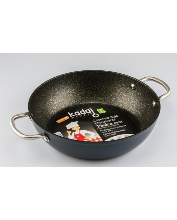 CACEROLA CON TAPA KADAL PIEDRA BLACK 36CM.