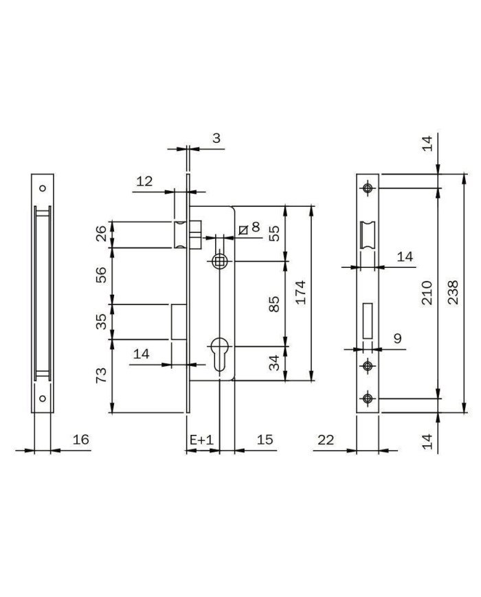 CERRADURA ISEO MODELO 741-20 CIL PERFIL L/LARGA