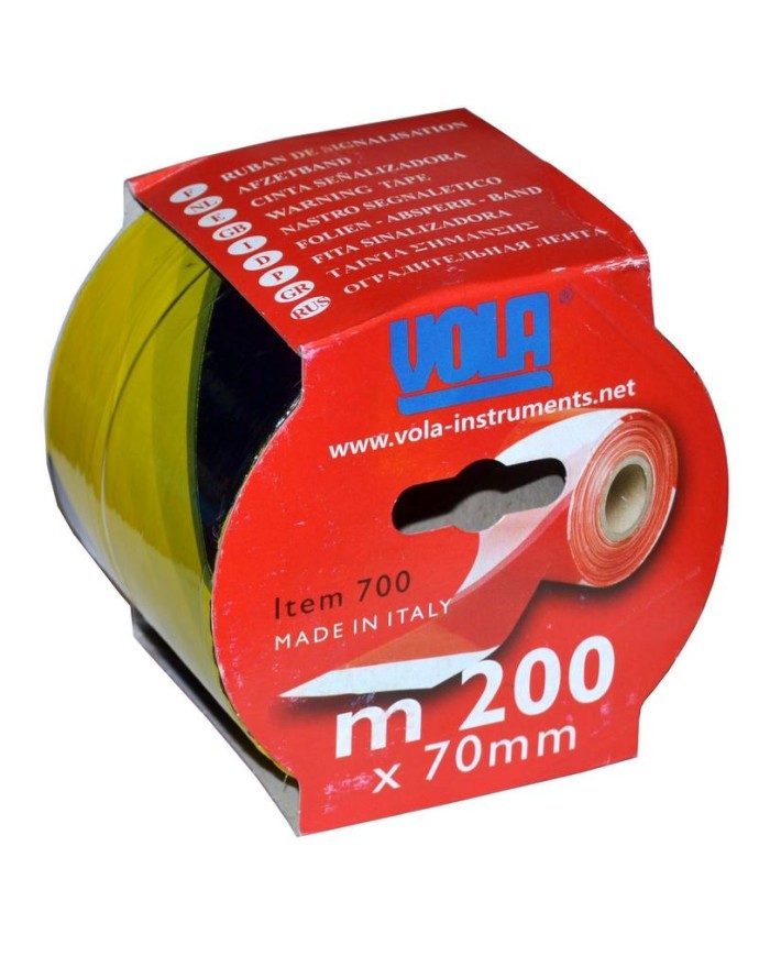 CINTA SEÑALIZACION VOLA AMARILLA/NEGRA 70MMX200MTS