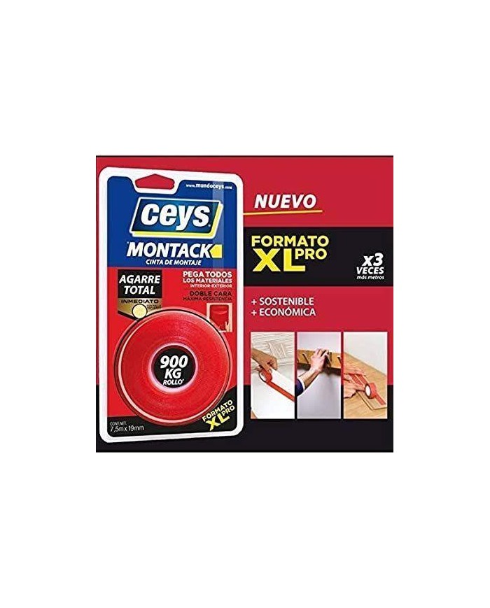 CINTA D/CARA CEYS MONTACK 7,5MTS.X19MM.