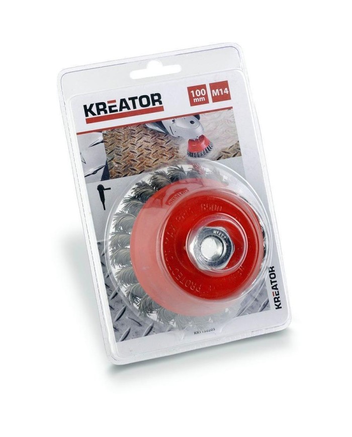 CEPILLO TAZA KREATOR KRT150205 TRENZAZDO (100 MM) ROSCA 14 MM