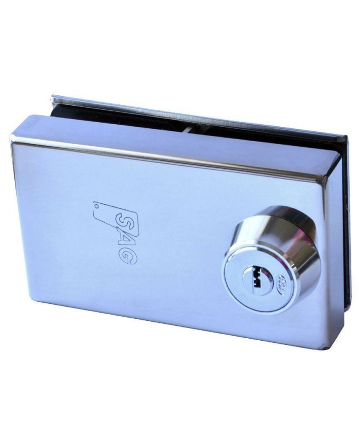 CERRADURA PUERTA CRISTAL SAG VP ACERO INOXIDABLE