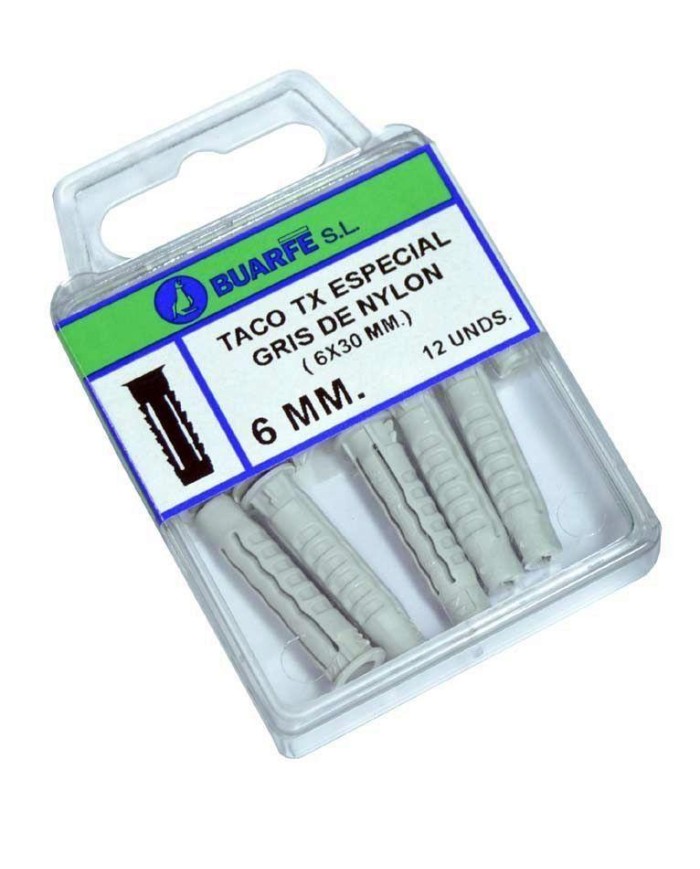 TACO GRIS  5MM. TX NYLON BLISTER 14 UND. BUARFE