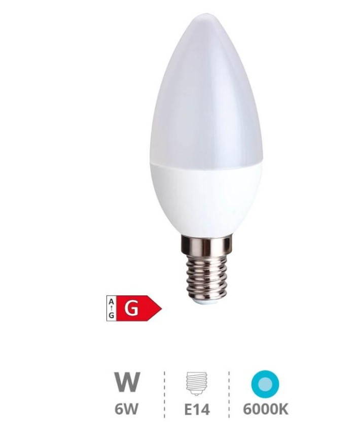 BOMBILLA LED VELA GSC 6W. E14 6000K 490 LM