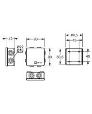 CAJA EMPALME ESTANCA  80X80X45 GRIS 3028