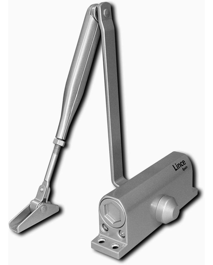 CIERRAPUERTAS LINCE CPA23RP CON RETENEDOR PLATA (PUERTAS 40 KG).