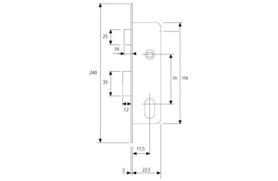 CERRADURA TESA 2220-12 NM (CILINDRO OVALADO).