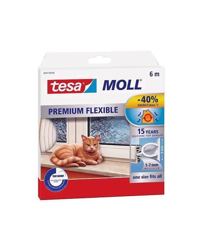 BURLETE TESA SILICONA TRANSPARENTE 9MMX6MTS.