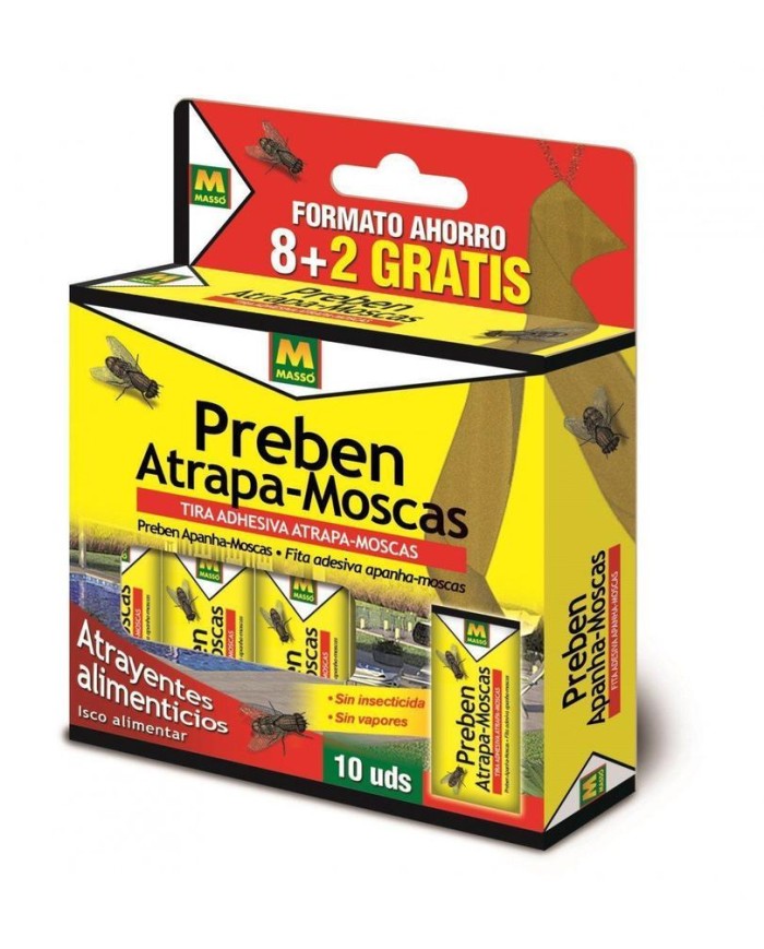 TIRA ATRAPAMOSCAS MASSO PREBEN 10 ROLLOS