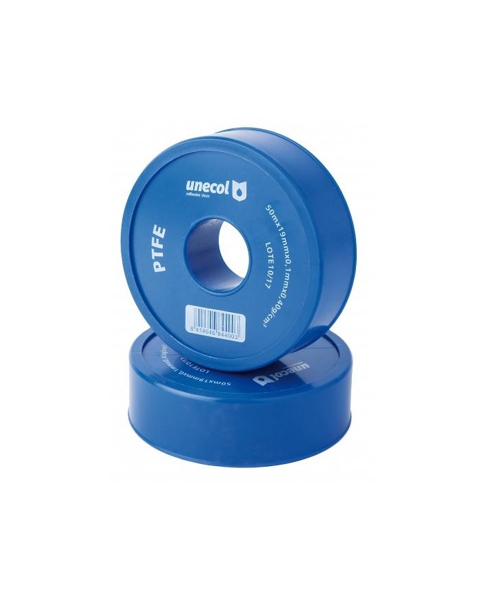 CINTA TEFLON UNECOL 19X0'1MM. ROLLO 50MTS.