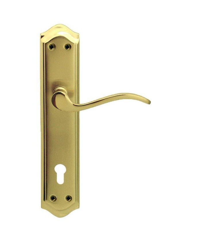 MANIVELA EQ203 LATON BRILLO C/BOCALLAVE 47MM JANDEL (JUEGO)