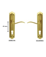 MANIVELA EQ203 LATON BRILLO C/BOCALLAVE 47MM JANDEL (JUEGO)