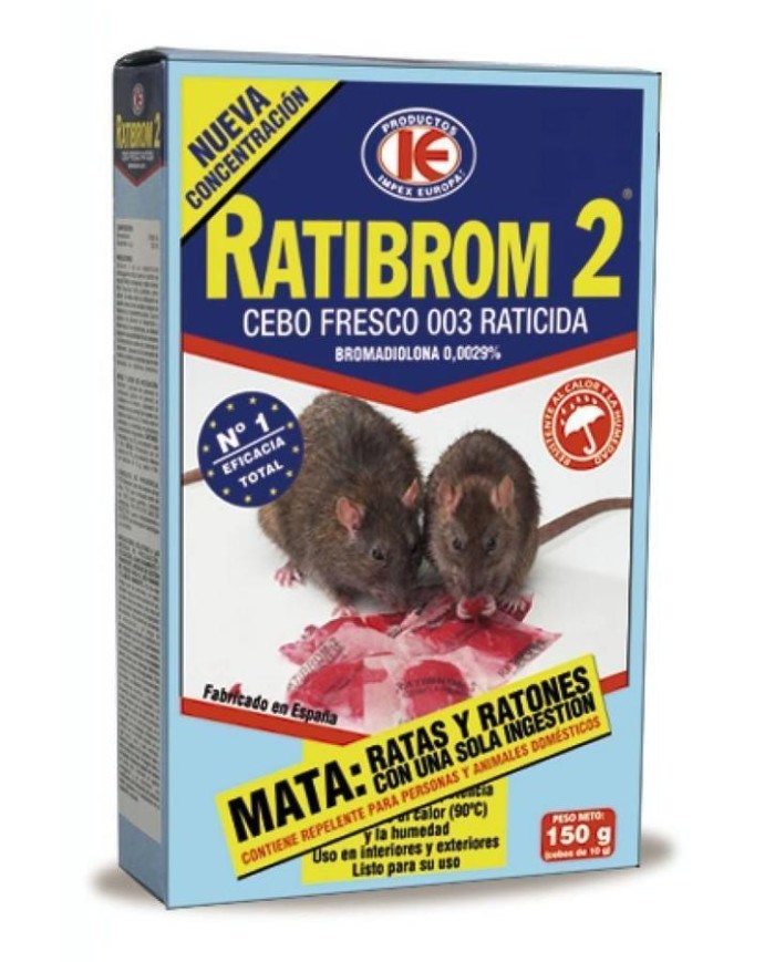 RATICIDA RATIBROM-2 CEBO FRESCO 150 GRS.