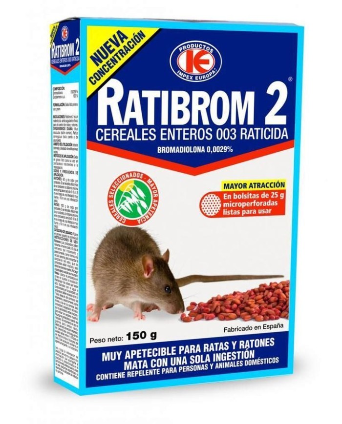 RATICIDA RATIBROM-2 CEREALES 150 GRS.