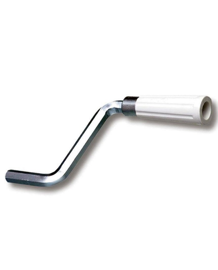 MANIVELA TORNO PERSIANA BLANCA CORTA 43MM.
