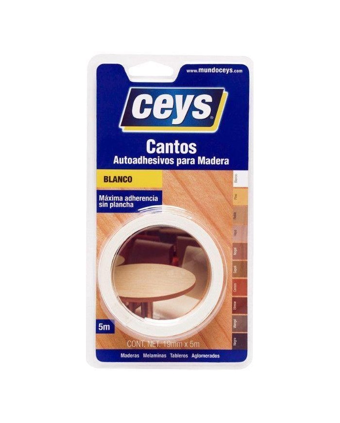 CANTO ADHESIVO CEYS BLANCO ROLLO 5 MTS.