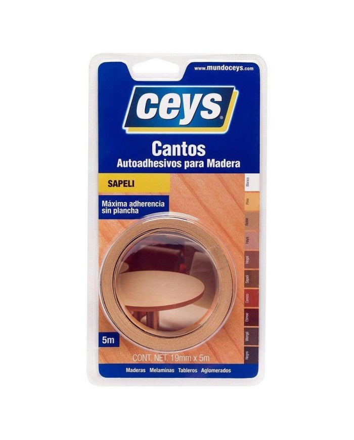 CANTO ADHESIVO CEYS SAPELLI ROLLO 5 MTS.