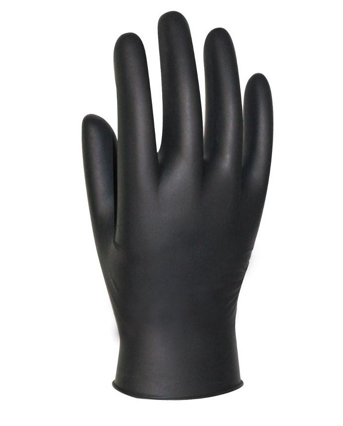 GUANTES NITRILO NEGRO T-M SANTEX CAJA 100UDS.